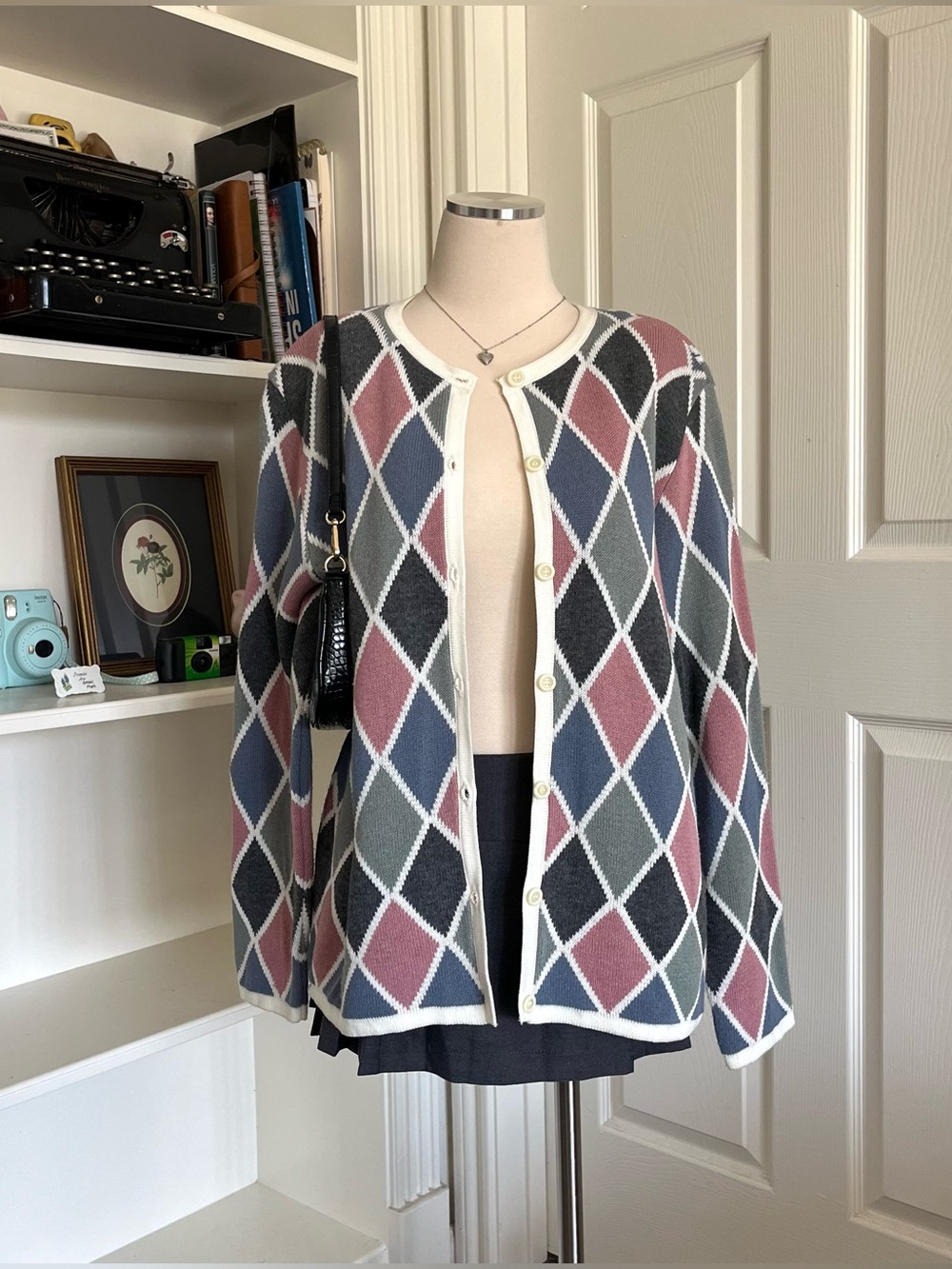 Alfred Dunner multicoloured argyle cardigan
